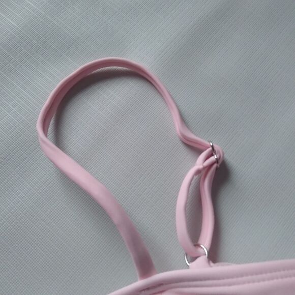 Shein Pink Ruffle Top High Waisted Bottoms Bikini Swimsuit Women's Size Medium - Picture 7 of 12